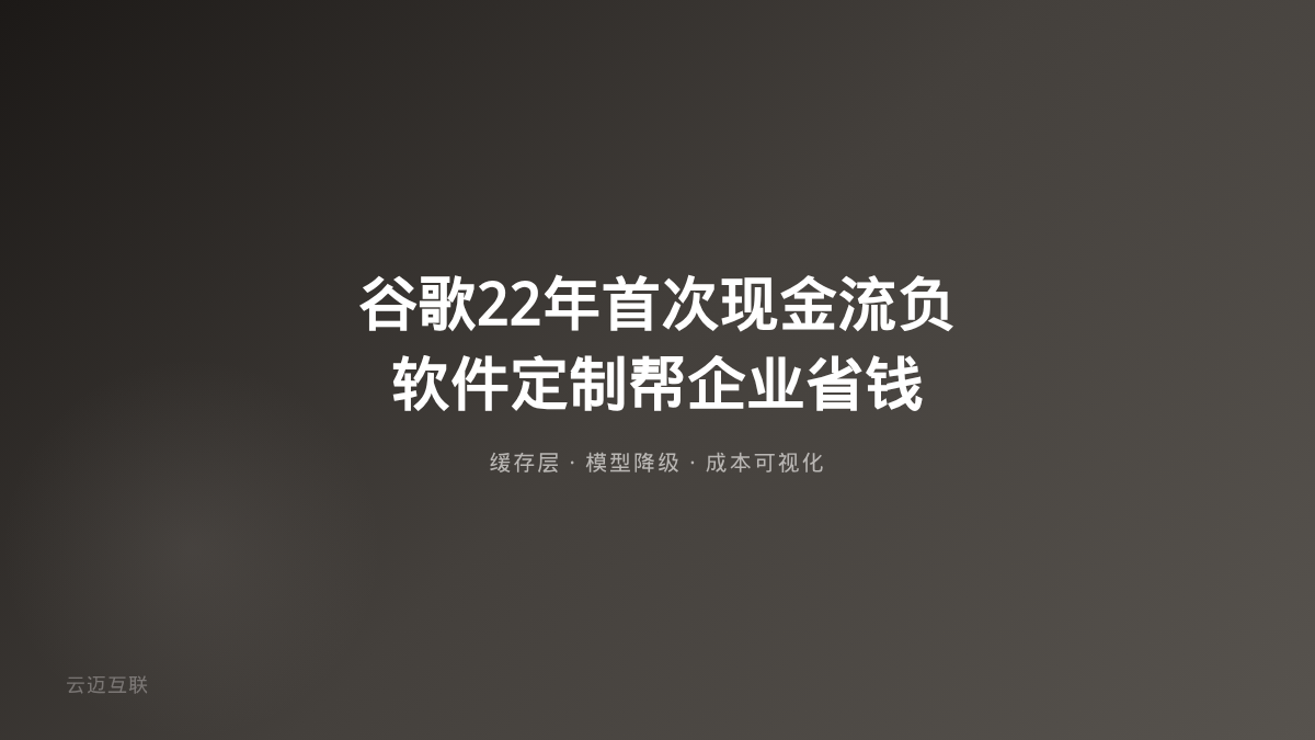 谷歌22年来首次现金流转负、AI大跃进连巨头的钱都扛不住，软件定制开发如何帮企业「把钱花在刀刃上」？