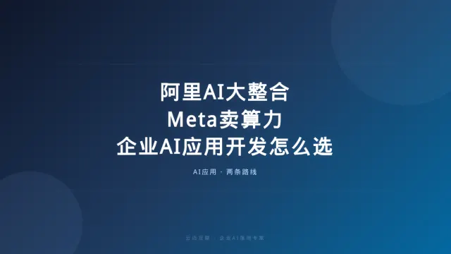 阿里AI大整合、Meta卖算力，企业AI应用开发的两条路怎么选？