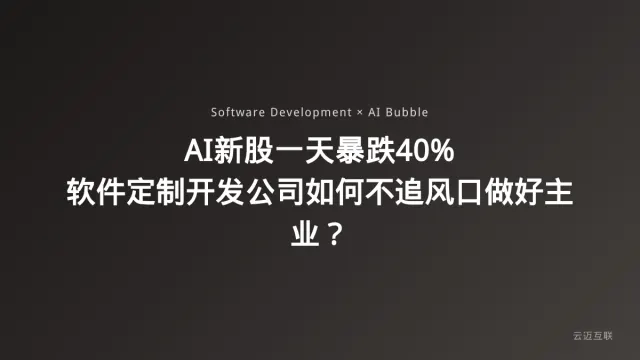 AI新股一天暴跌40%，软件定制开发公司如何不追风口做好主业？