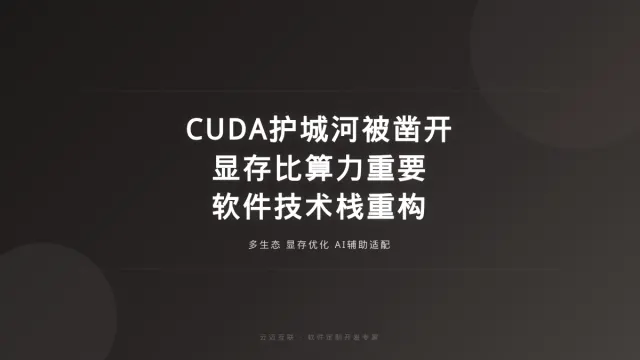 CUDA护城河被AI凿开、显存开始比算力更重要，软件定制开发的「技术栈重构」正当时